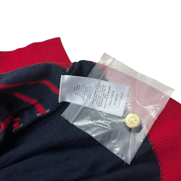 Talbots Woman Metallic stripe Sweater size 2X Gold tone shoulder Buttons NWOT - Picture 5 of 5